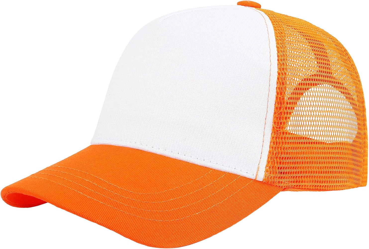 Falari 5-Panel Mesh Baseball Cap, Trucker Hat, Structured Plain Design, Cotton, Adjustable Size | Amazon (US)