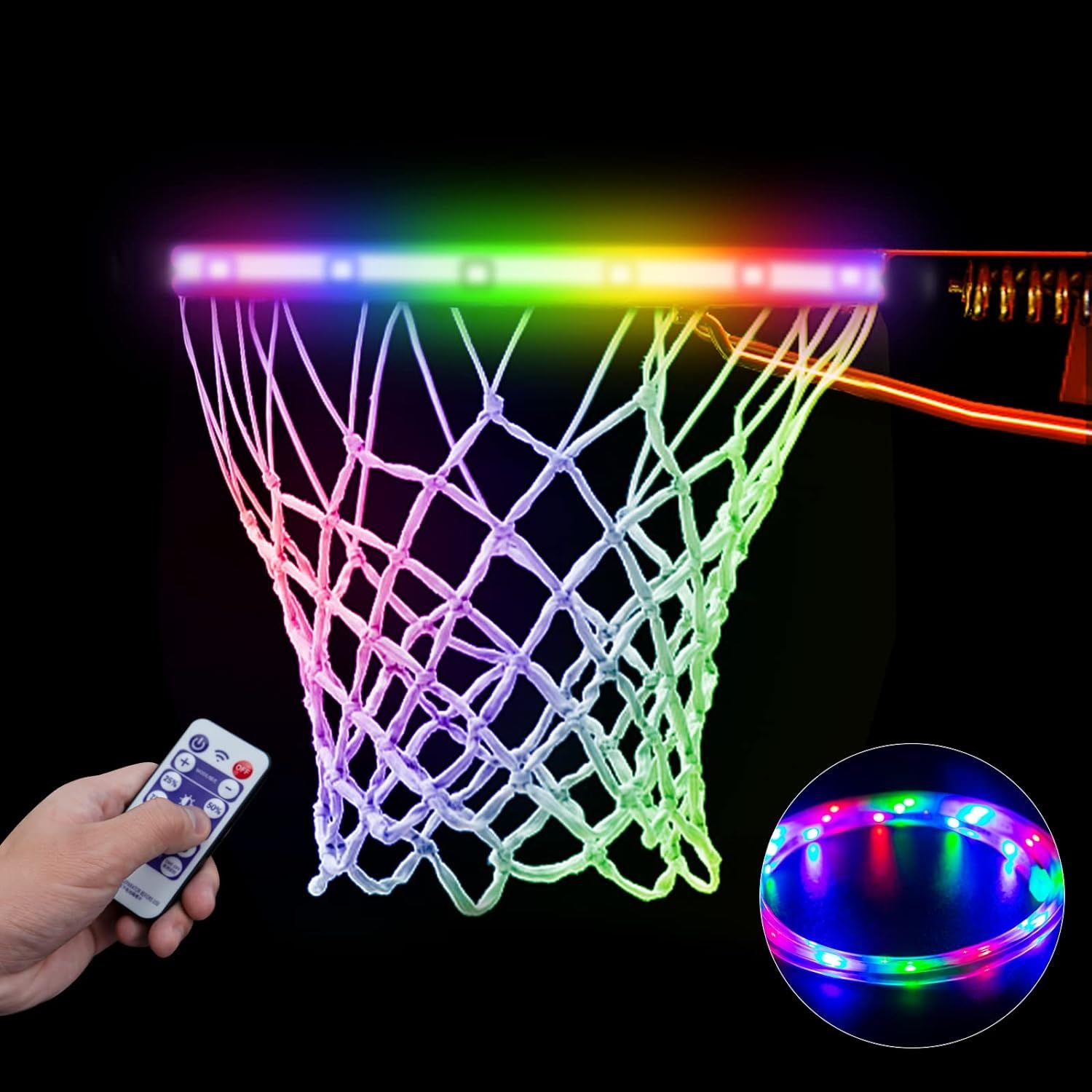 Solar LED Basketball Hoop Light, Remote Control Basketball Rim Led Light, Glow in The Dark Basket... | Amazon (US)