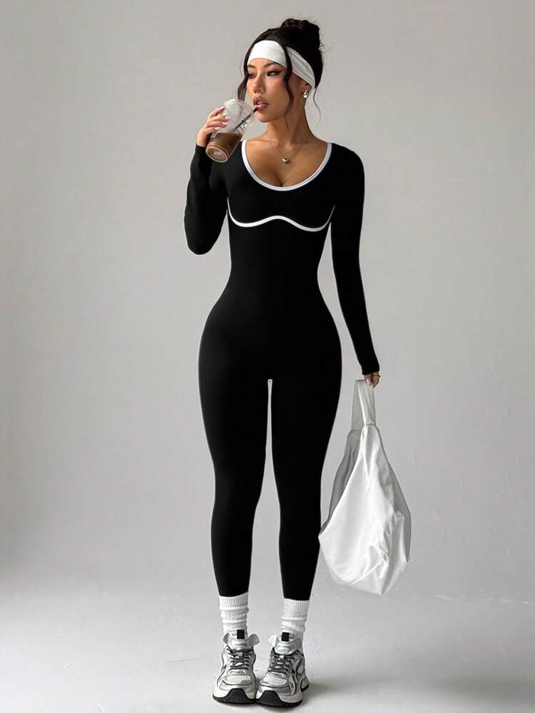 Long sleeve jumpsuit  | SHEIN