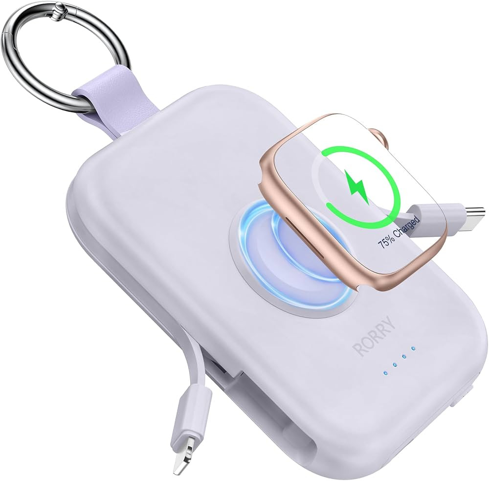 RORRY Portable Apple Watch Charger,5000mAh iWatch Wireless Charger Power Bank with Built-in Cable... | Amazon (US)