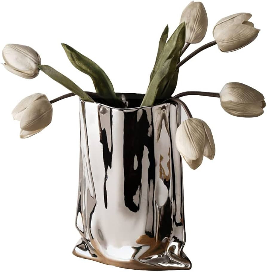 XWZ High Temperature Ceramics Vases Jar Home Decor Electroplating Vase, Desktop Crafts Handmade F... | Amazon (US)