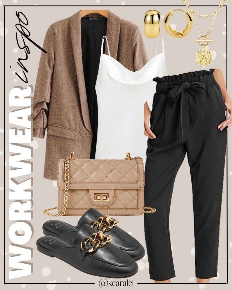 winter work outfits spring workwear outfit teacher outfits business casual work wear work clothes Amazon fashion brown tweed blazer blazers with white satin silk cami camisole and black paperbag paper bag pants black leather mules and tan brown quilted purse affordable outfits Amazon Shein Target Walmart || #amazon #fall #outfits #work #workwear #teacher
.
.
.
Amazon fashion, teacher outfits, business casual, casual outfits, neutrals, street style, Midi skirt, Maxi Dress, Swimsuit, Bikini, Travel, skinny Jeans, Puffer Jackets, Concert Outfits, Cocktail Dresses, Sweater dress, Sweaters, cardigans Fleece Pullovers, hoodies, button-downs, Oversized Sweatshirts, Jeans, High Waisted Leggings, dresses, joggers, fall Fashion, winter fashion, leather jacket, Sherpa jackets, Deals, shacket, Plaid Shirt Jackets, apple watch bands, lounge set, Date Night Outfits, Mom jeans, shorts, sunglasses, plus size fashion, Stanley cup tumbler, Work blazers, Work Wear, workwear

boots booties tall over the knee, ankle boots, Chelsea boots, combat boots, pointed toe, chunky sole, heel, high heels, mules, clogs, sneakers, slip on shoes, Nike, adidas, vans, dr. marten’s, ugg slippers, golden goose, sandals, high heels, loafers, Birkenstock Birkenstocks, Steve Madden, Target, Abercrombie and fitch, Amazon, Shein, Nordstrom, H&M, forever 21, forever21, Walmart, asos, Nordstrom rack, Nike, adidas, Vans, Quay, Tarte, Sephora, lululemon, free people, j crew jcrew factory, old navy

#LTKWorkwear #LTKootd #LTKSeasonal