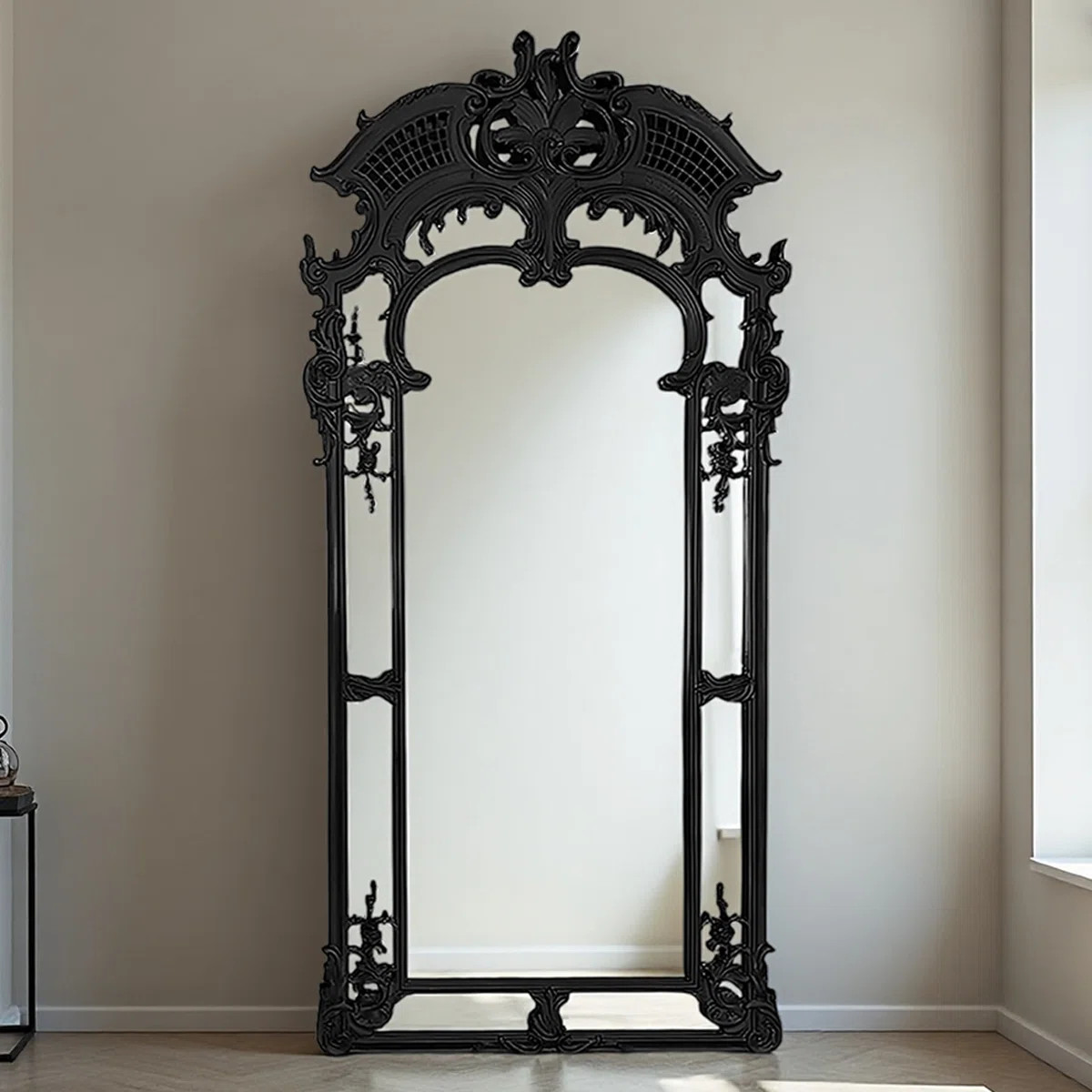 French-Style Vintage Engraved Wall-Mounted And Floor-Standing Full-Length Mirror | Wayfair North America