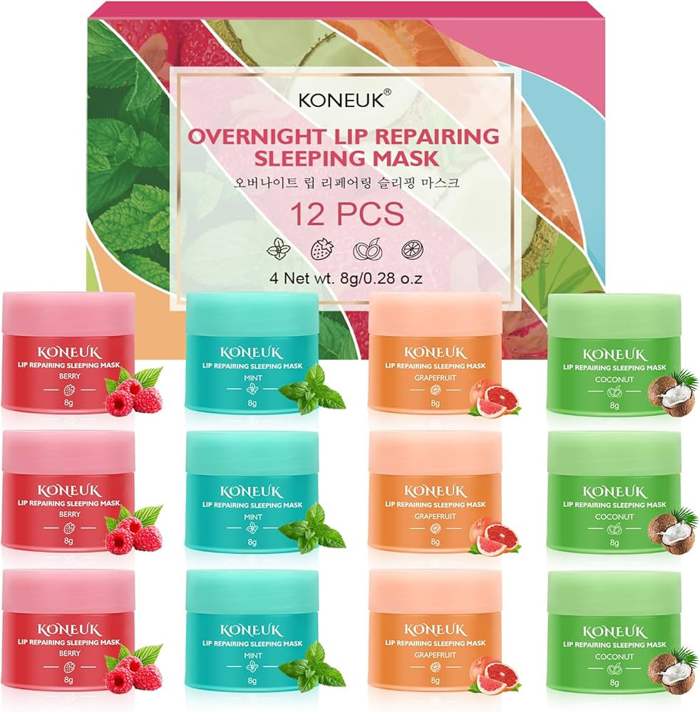12 Pack Lip Sleeping Mask Set, Overnight Lip Treatment, Nourish and Hydrate Lip Mask With Vitamin... | Amazon (US)
