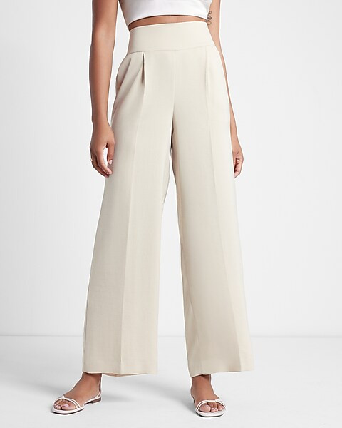 Super High Waisted Satin Wide Leg Pant | Express