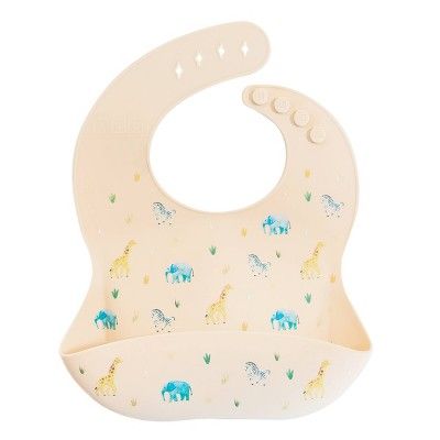 Austin Baby Collection Silicone Bib - Safari Warm Cream | Target