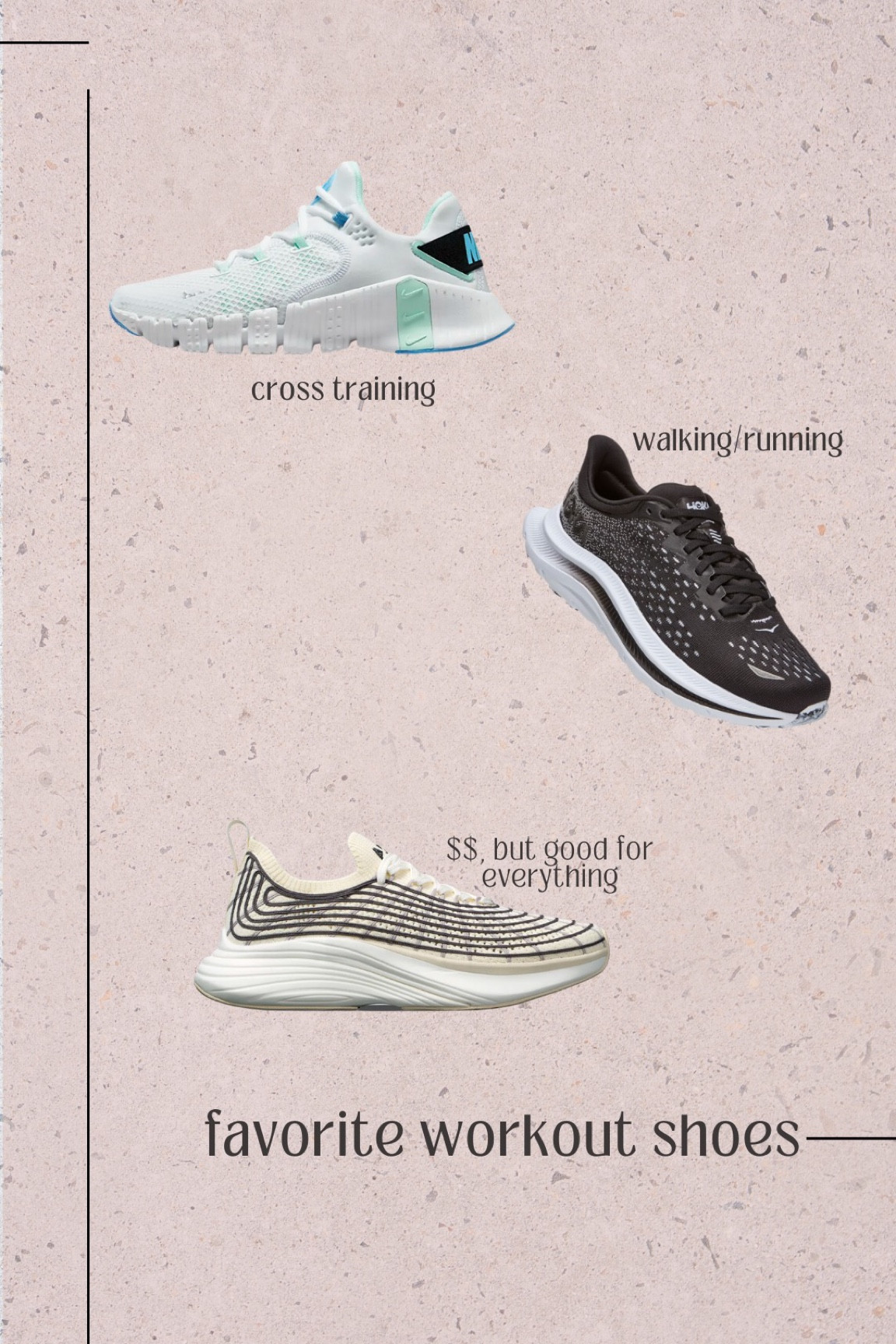 Workout shoe favorites ❤️🤍

Workout shoes, cross training, hokas

#LTKSeasonal