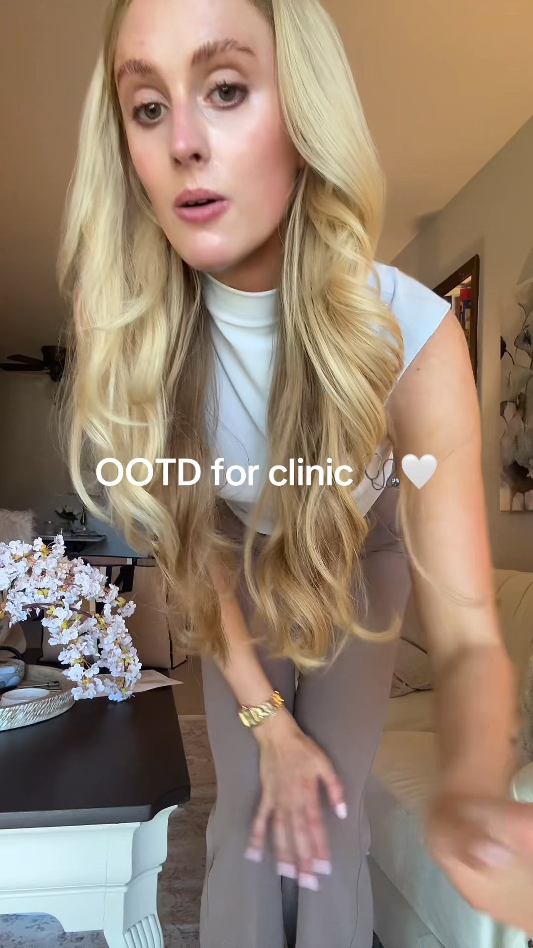 A business casual work OOTD for hot weather! I love sleeveless and bright colors for summer days in clinic 🤍 these pants are the perfect length for tall girls!

#LTKootd #LTKTall #LTKgrwm