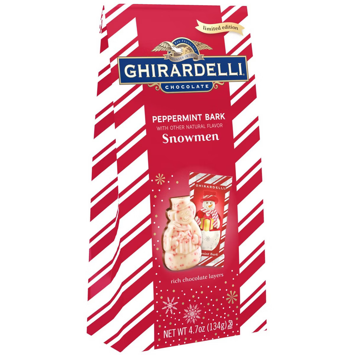 Ghirardelli Christmas Peppermint Bark Chocolate Snowmen - 4.7oz | Target