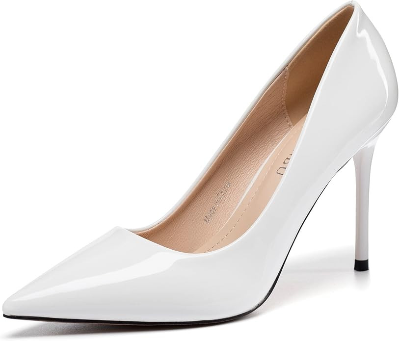 NBUUNBU Women's Pumps Nude White Black Heels Sexy High Heels Wedding Shoes Comfortable Kitten Clo... | Amazon (US)