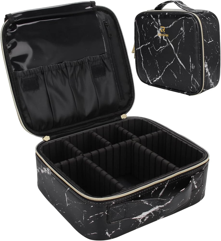 Relavel Travel Makeup Train Case Makeup Cosmetic Case Organizer Portable Artist Storage Bag with ... | Amazon (US)