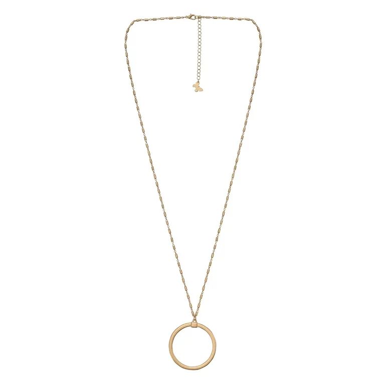 The Pioneer Woman - Women's Jewelry, Soft Gold-tone Circular Pendant Necklace | Walmart (US)