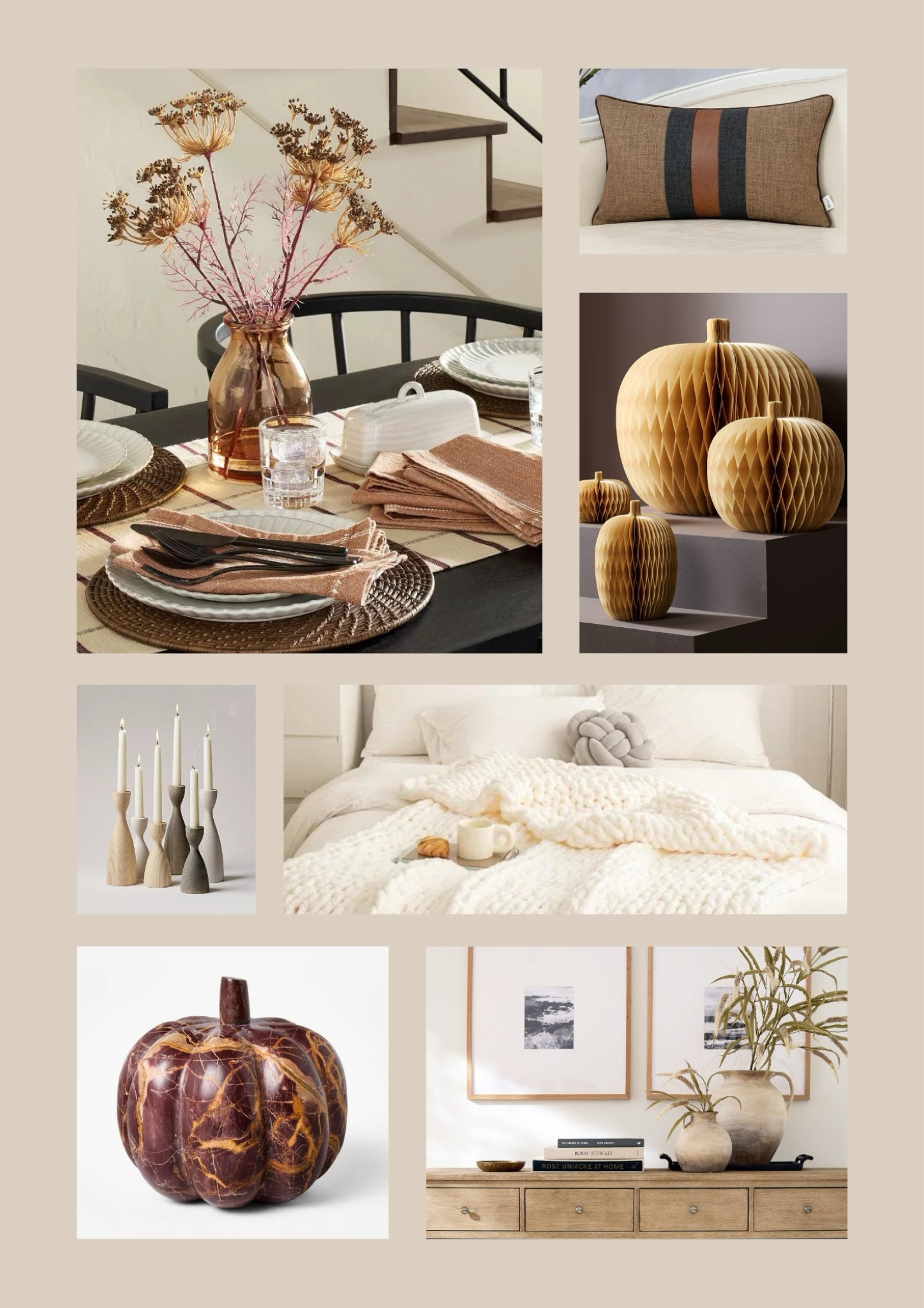 It's time for another weekly mood board! I'm leaning HARD into fall this week as I prep for a couple of seasonal photoshoots and home décor styling projects. Here's a roundup of 16 pieces that caught my eye for fall 2024, including pumpkins, pillows, and knit textiles, too. Be sure to peruse the full list of links to see everything included in this collection (including those items that didn't make it into the mood board graphic!) 🍂🌾🍁

#LTKFindsUnder50 #LTKSeasonal #LTKHome