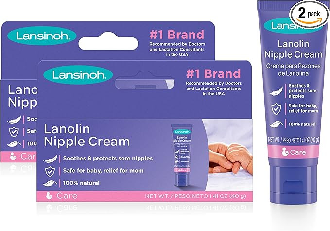 Lansinoh Lanolin Nipple Cream, Safe for Baby and Mom, Breastfeeding Essentials, 2.82 Ounces | Amazon (US)