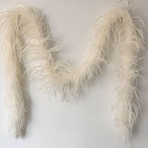 Sowder 72inch Length 1ply Ostrich Feather Boa for Wedding/Party Decoration, Feather Scraf(Ivory) | Amazon (US)