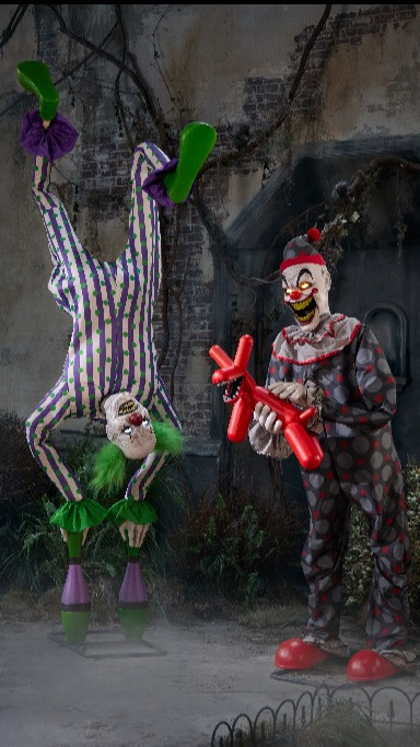 Laughing Clowns Motion Activated Animatronic from Lowes 

#halloween #spookyseason #outdoordecor 

 #LTKSeasonal #LTKHome #LTKParties