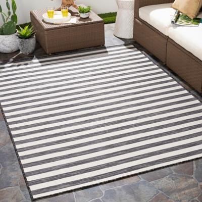 Surya Pasadena Cottage Indoor/Outdoor Rug, Charcoal | Ashley Homestore
