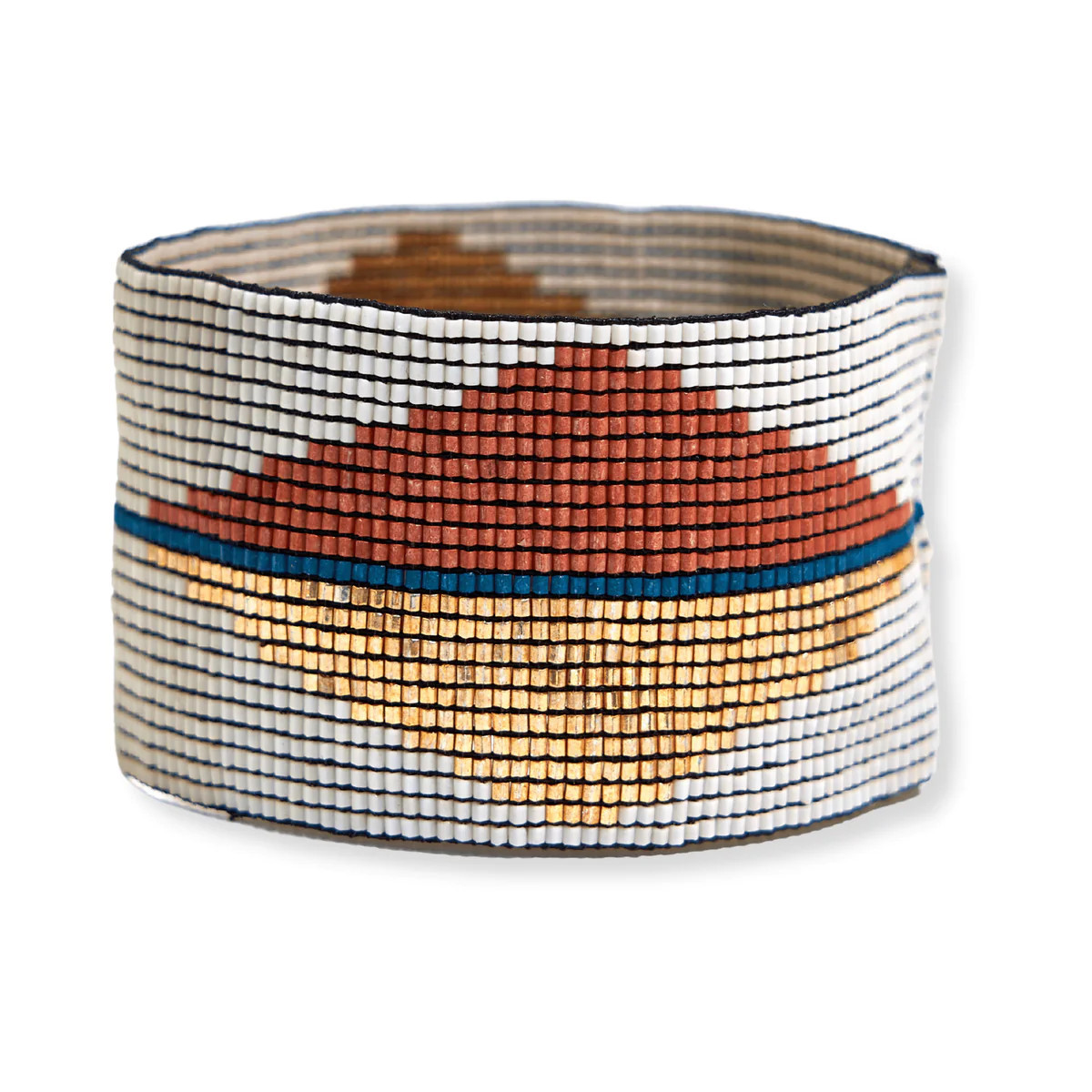 Brooklyn Split Diamond Beaded Stretch Bracelet Rust | INK+ALLOY