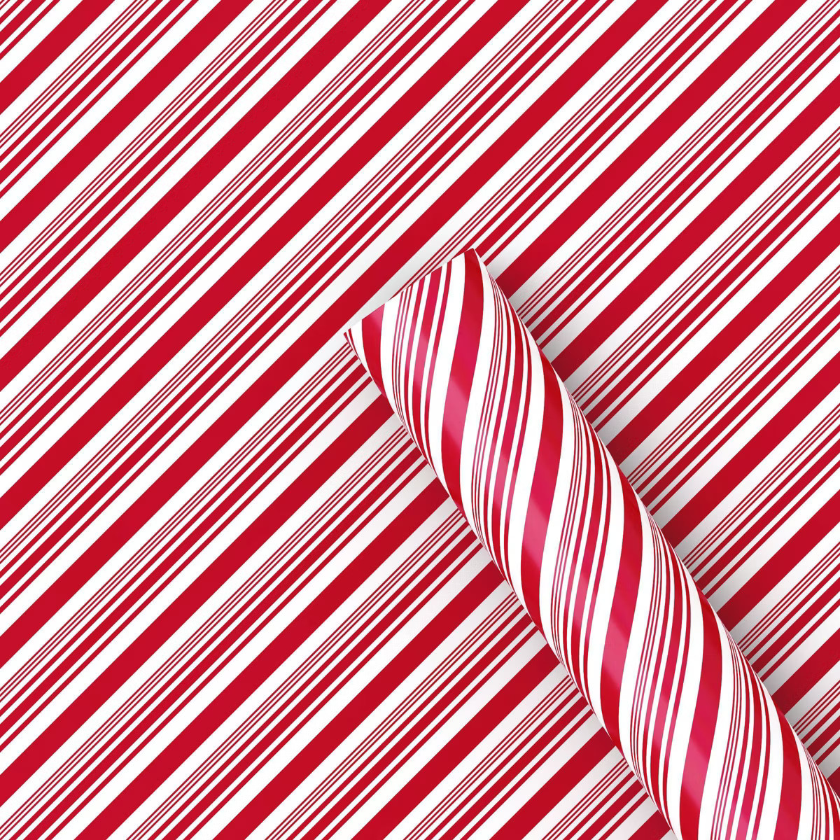 40" 220 sq ft Christmas Roll Wrap Red/White Diagonal Stripe - Wondershop™ | Target