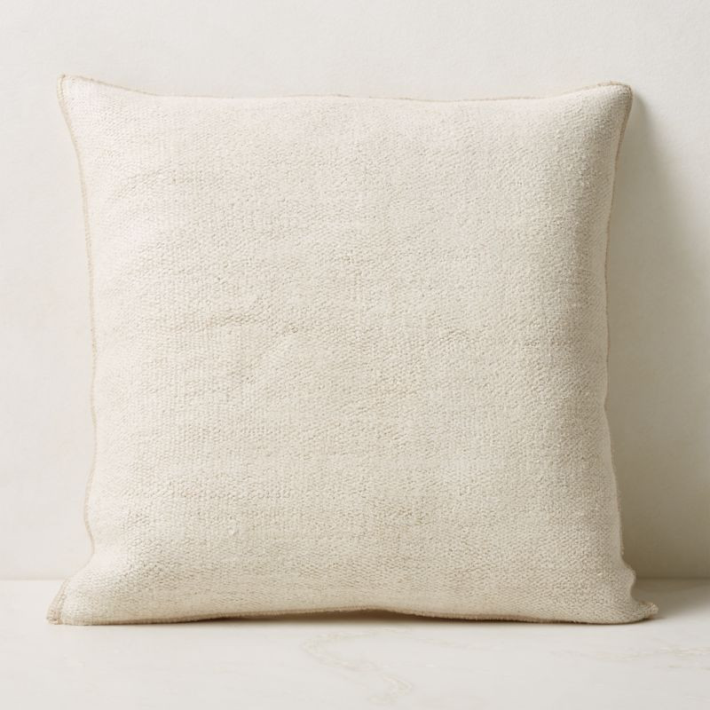 Vintage White Throw Pillow with Down-Alternative Insert 23'' | CB2 | CB2