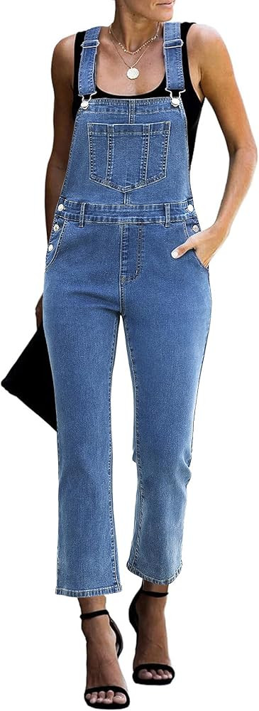 luvamia Jean Overalls for Women Fashion Bootcut Stretchy Denim Jumpsuit Casual Adjustable Straps ... | Amazon (US)