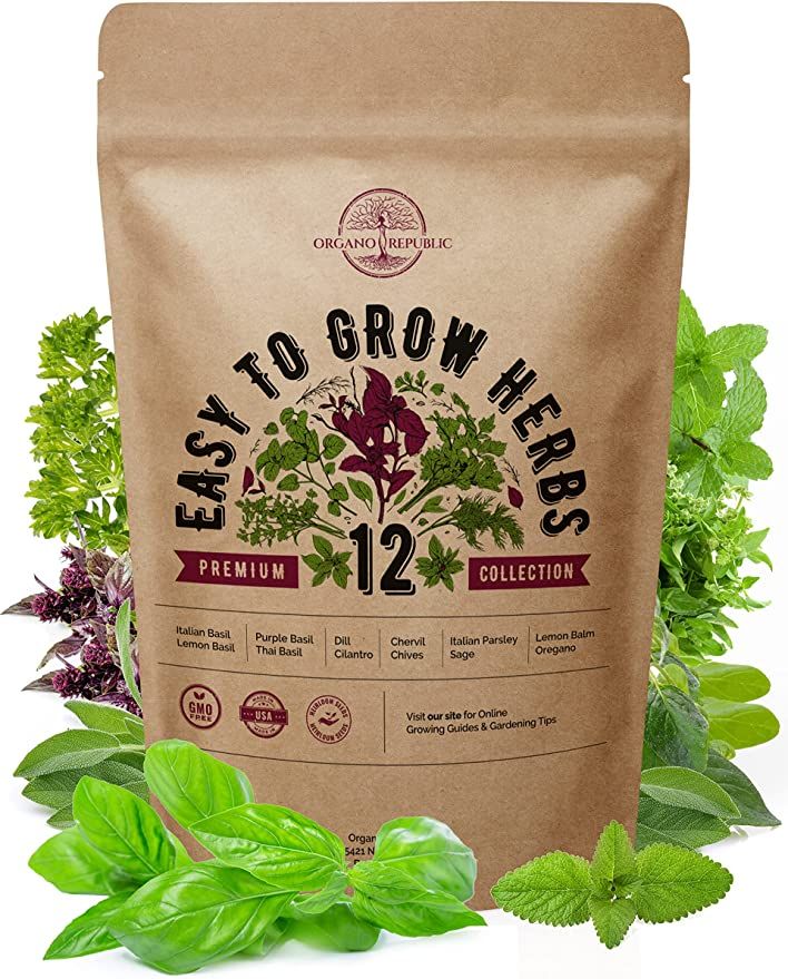 12 Easy to Grow Herb Seeds Variety Pack for Planting Indoor, Outdoors. 3500+ NON-GMO Heirloom Her... | Amazon (US)