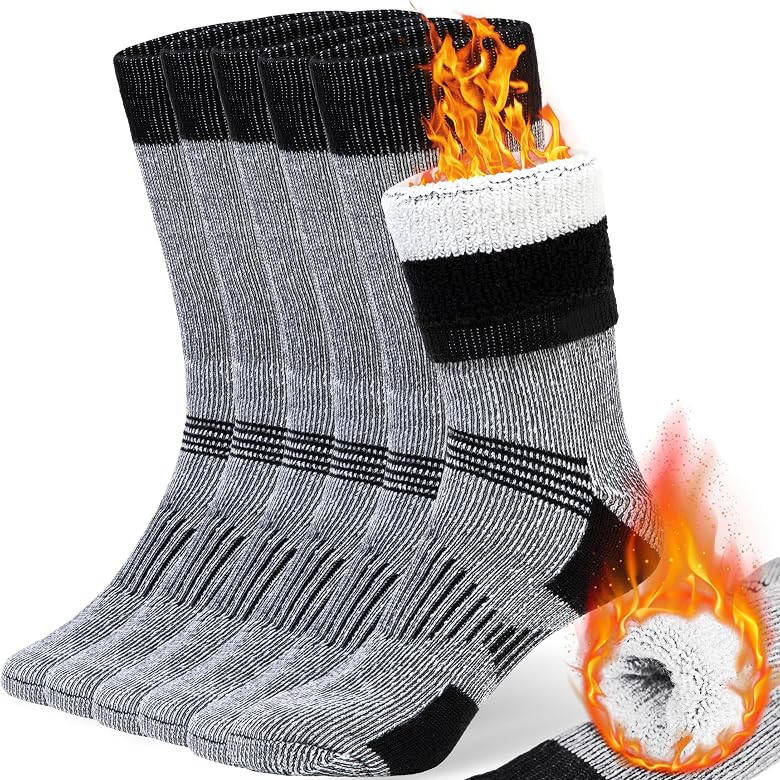 COZIA Merino Wool Socks for Men and Women Warm thermal Boot Hiking Socks 3 Pairs | Amazon (US)