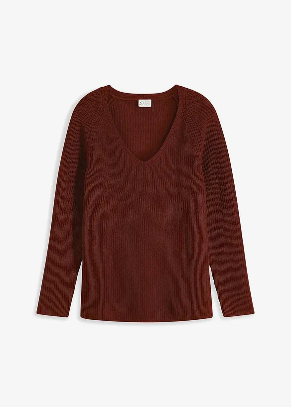 Gerippter Pullover aus reiner Baumwolle | Bonprix DE