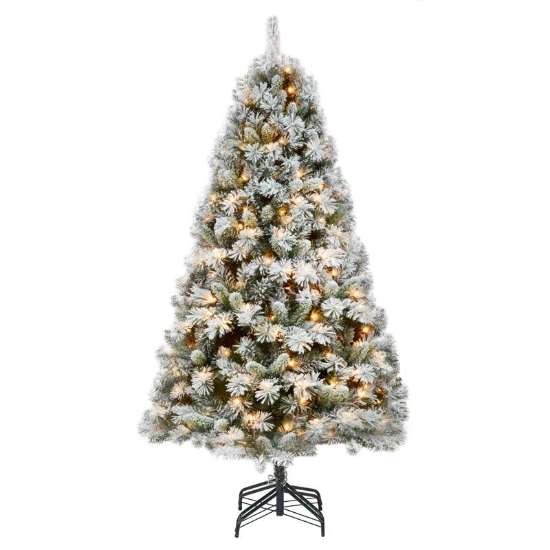 7.5' White Spruce Artificial Christmas Tree with 800 Warm White Lights | Wayfair North America