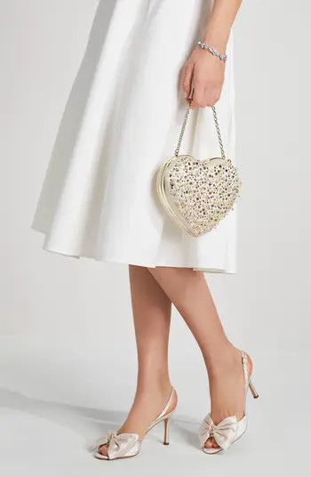 bridal embellished 3d heart clutch | Nordstrom