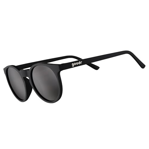 goodr It's Not Black It's Obsidian Polarized Round Sunglasses for Men & Women, Small Sized (Circle G), Solid Frames with Black Mirrored Reflective Lens, UV400 Protection, No Slip, No Bounce | Amazon (US)