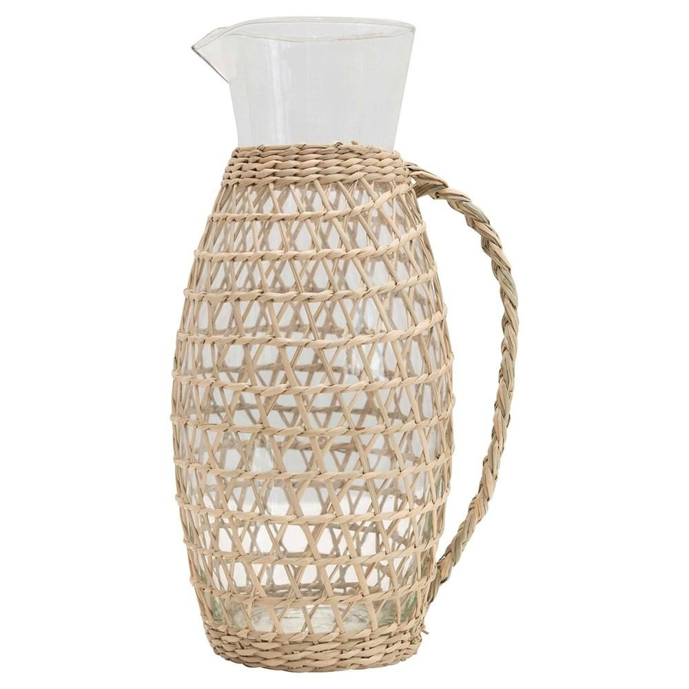 Glass Pitcher w/ Seagrass Weave | Megan Molten