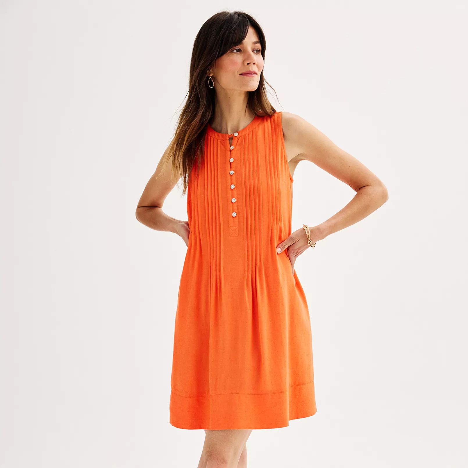 Women's Sonoma Goods For Life® Sleeveless Pintuck Dress | Kohl's