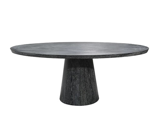 Oval Black Cerused Oak Dining Table | Burke Decor
