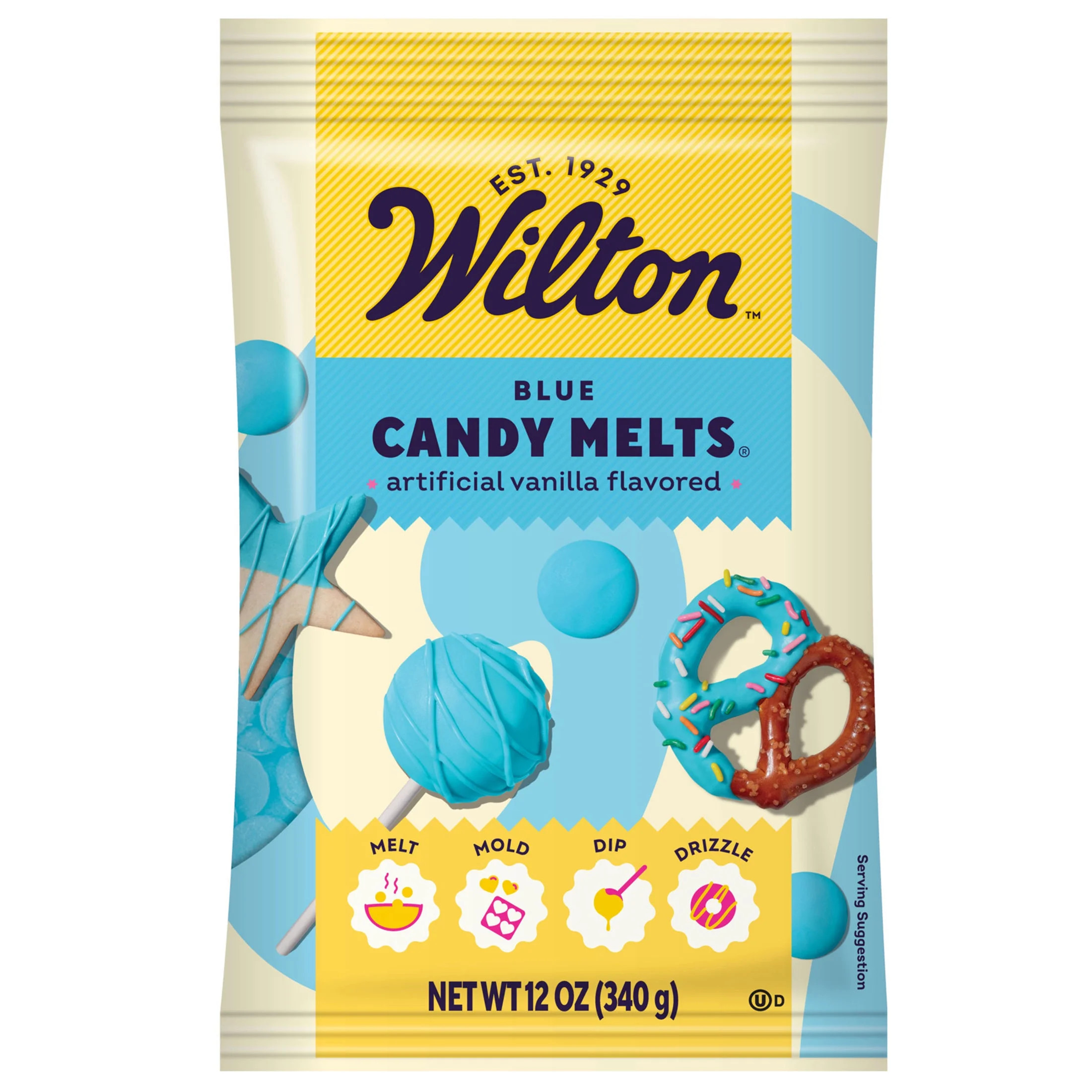 Wilton Blue Candy Melts Vanilla-Flavored Wafer Chips for Baking & Candy Making 12oz Bag - Walmart... | Walmart (US)