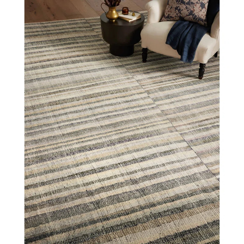 Humphrey Machine Woven / Power Loomed Performance Natural/Moss Rug | Wayfair North America