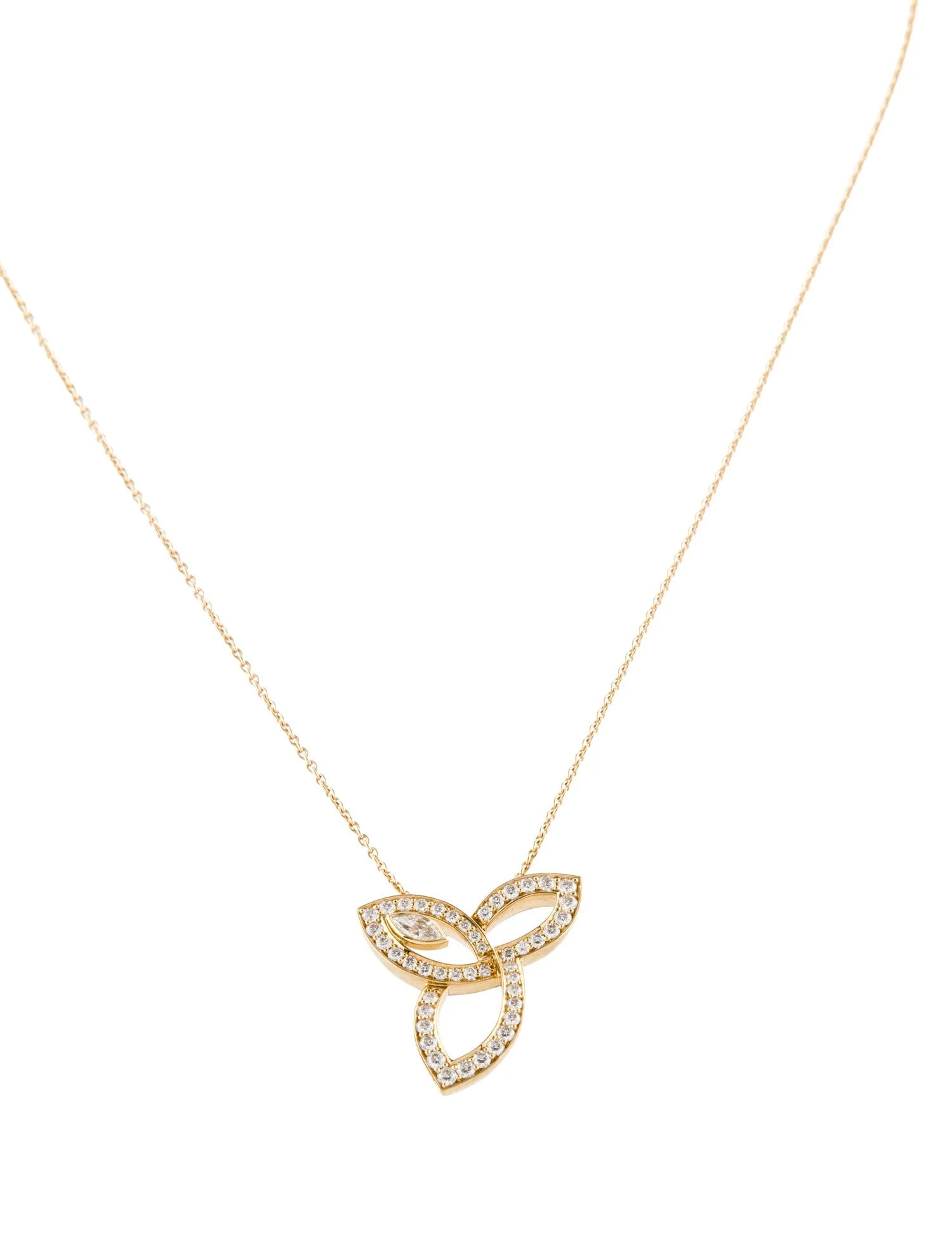 18K Diamond Large Lily Cluster Pendant Necklace | The RealReal