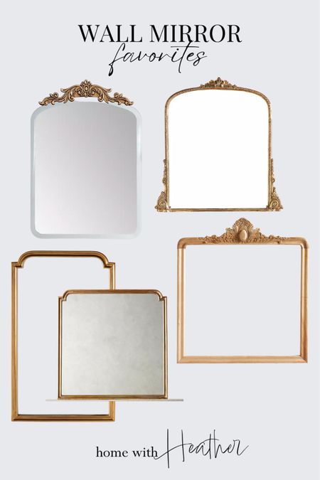 Wall Mirror, vintage-inspired Mirror, gold mirror, wood mirror, wall decor. Gold ornate mirror, mantel mirror, table top mirror. Entryway mirror. Gold Accent Mirror, wood carved mirror. Mirror Round-Up.
#anthropologie #kirklands