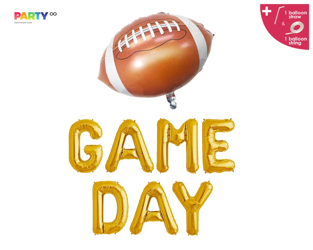 Superbowl Party Decor Game Day Balloon Banner Football Balloon Sports Theme Football Party Decora... | Etsy (US)