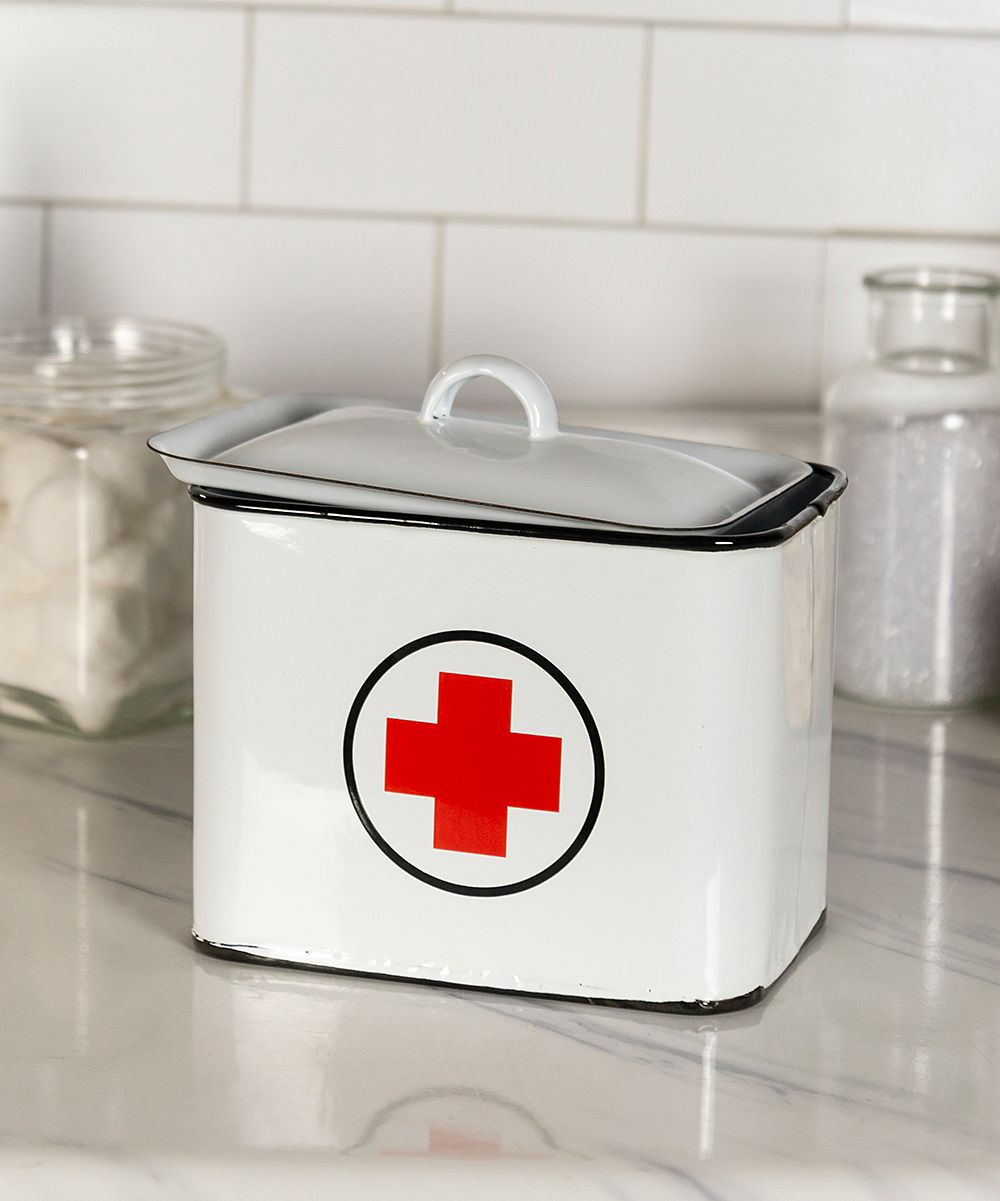 American Mercantile Collectibles and Figurines White - White & Red First Aid Box | Zulily