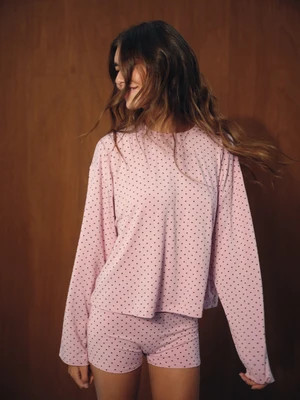 SLEEP JERSEY COMFORT POLKA DOT BOXY LONG SLEEVE - SWIRL | SET Active