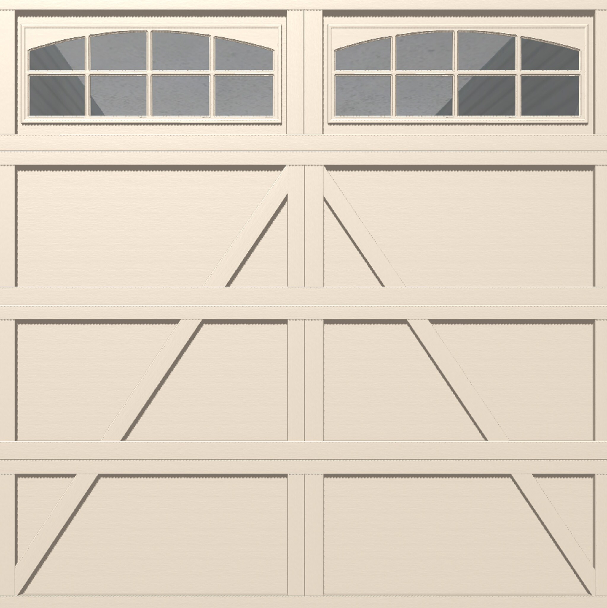 Wayne Dalton Classic Steel Model 9405 8-ft x 8-ft 10 R-Value Insulated Almond Single Garage Door with Windows one_size in Brown | WD9405CHACSDIII88 | Lowe's