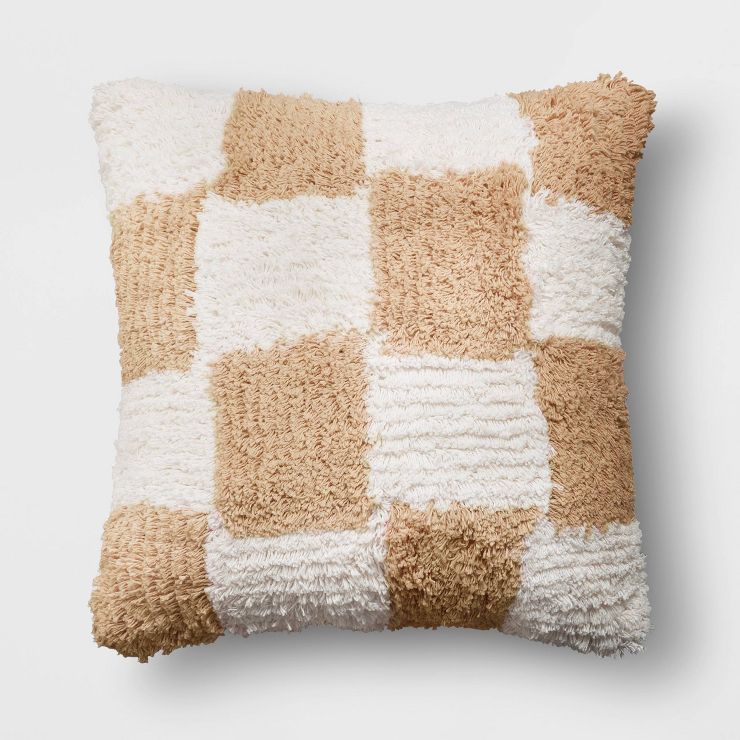 Tufted Checkerboard Cotton Square Throw Pillow - Room Essentials™ | Target