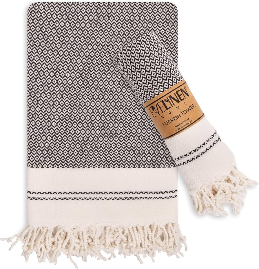 Evelynen Turkish Hand Towels for Bathroom & Kitchen Towels Decorative Set of 2 | Boho Farmhouse H... | Amazon (US)