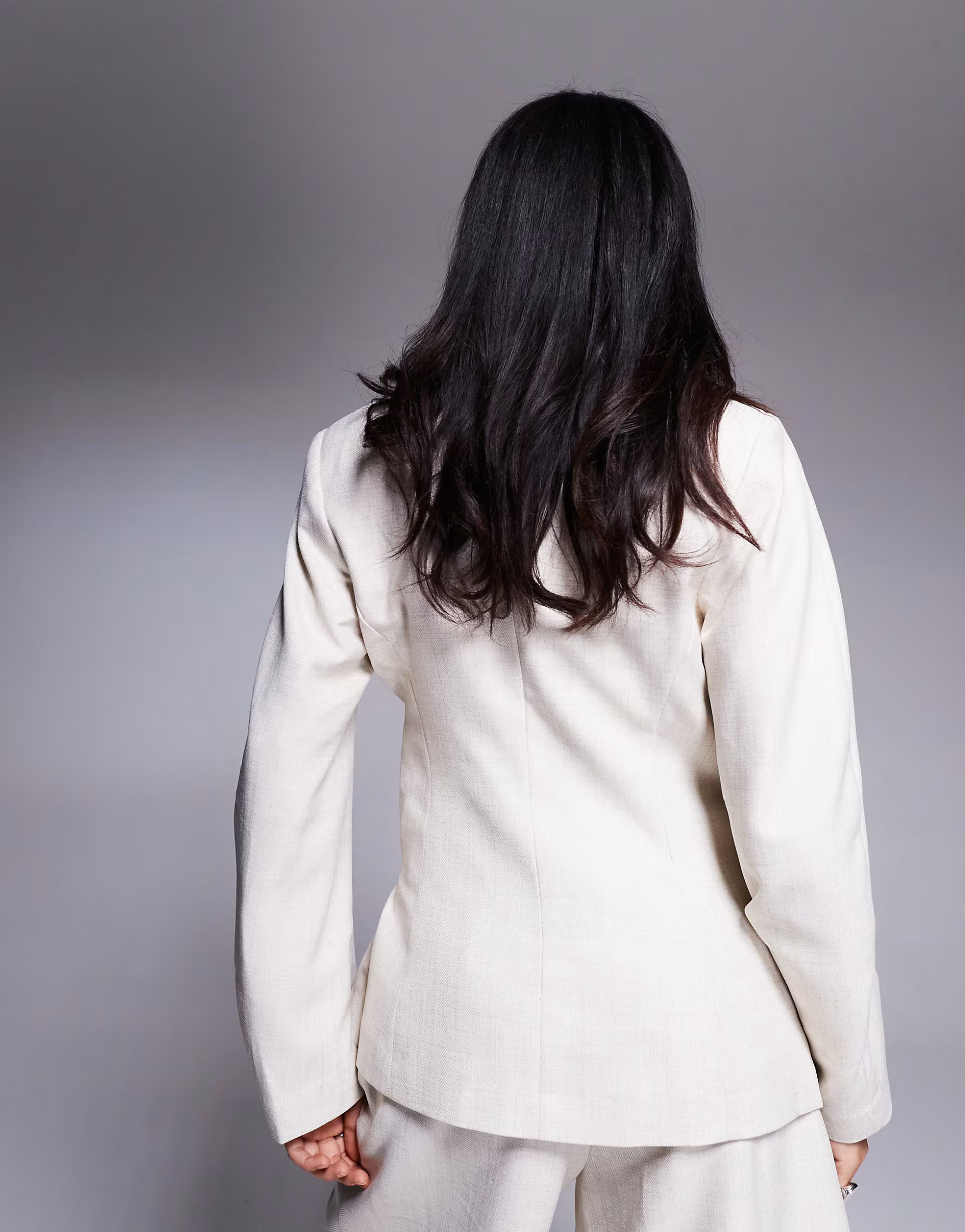 ASOS DESIGN double tie side blazer co-ord in stone | ASOS (Global)