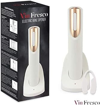 Vin Fresco Electric Wine Opener with Charging Base & Foil Cutter - Automatic Wine Bottle Opener -... | Amazon (US)