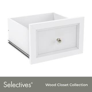 Selectives 10 in. H x 15 in. W White Wood Drawer with Silver Handle | The Home Depot