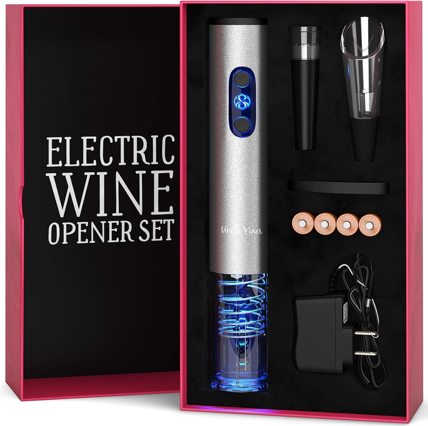Electric Wine Opener Set with Charger and Batteries- Wine Lover Gift Set - Christmas New Year Hol... | Amazon (US)