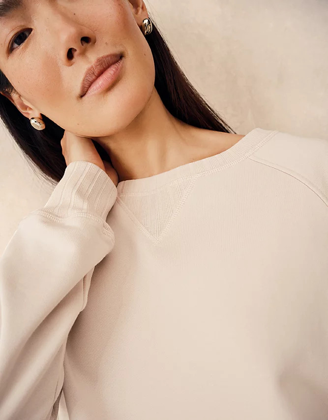Rib Detail Sweatshirt | Loungewear | The  White Company | The White Company UK & ROW