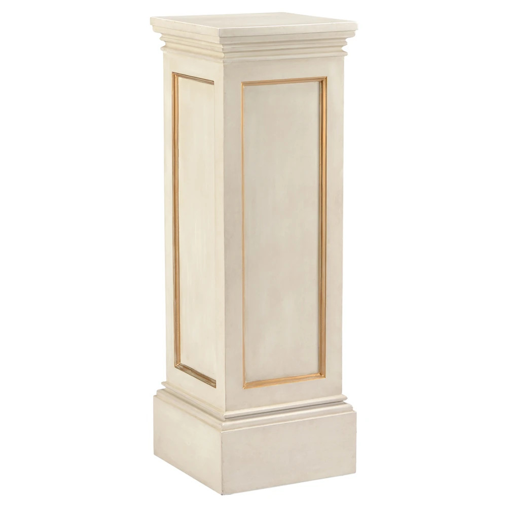 Florentino French Country Cream Wood Plinth Pedestal - 42" | Kathy Kuo Home